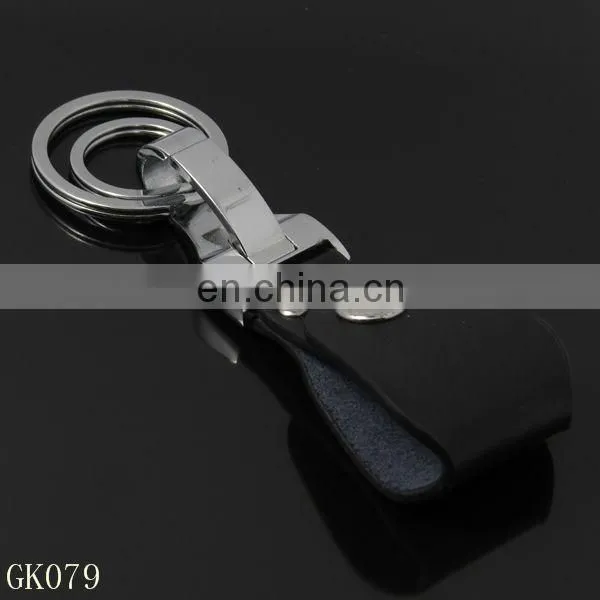 Genuine leather belt key chain with keyring-GK080