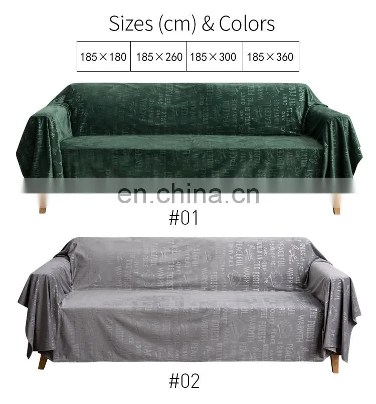 Wholesales Reversible Sofa Furniture Protector grey colors soft plush couch cover