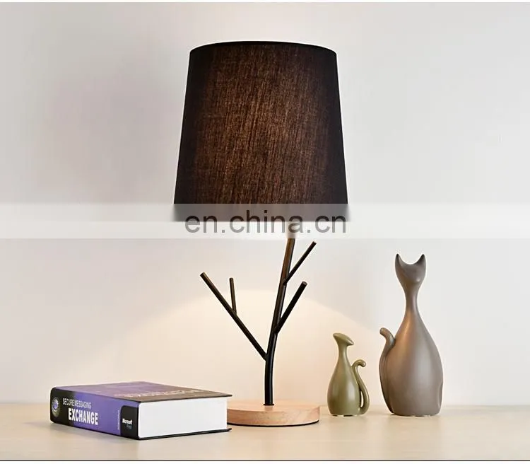 OEM lamp bedroom bedside wooden simple fashion table lamp bedroom reading lamp