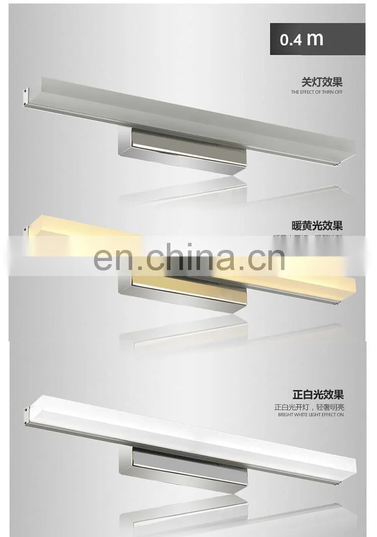 modern Mirror Light fashion hotel bathroom LED wall lamp stainless steel lights