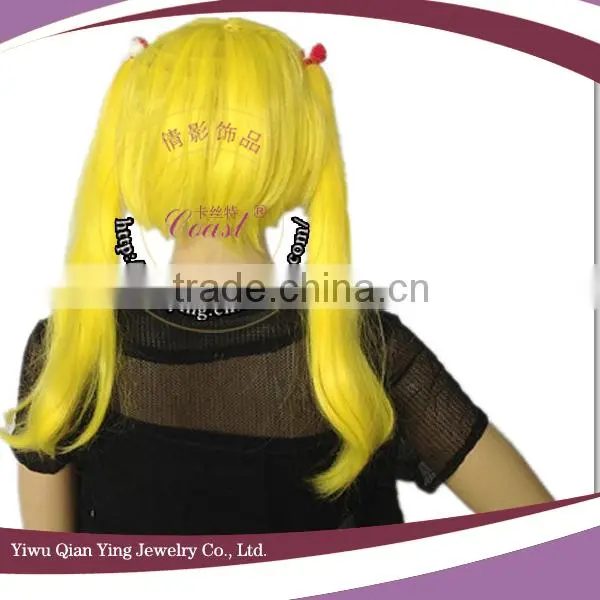 Two long braided yellow cheap cosplay wigs
