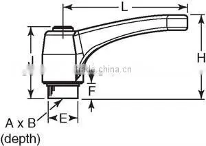 Plastic Adjustable handle with thread clamp handle lever