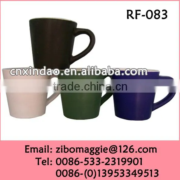 V Shape Colored Porcelain Promotion Juice Mug Customized with Wholesale Price for Tableware