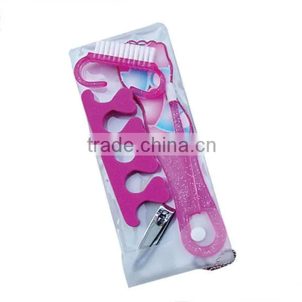 Velcro button pouch stainless steel manicure pedicure set