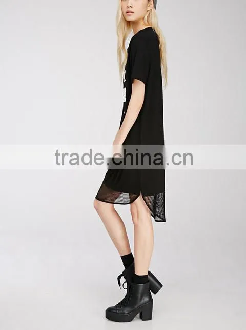 2015 China manufacturer customized ladies print casual dress