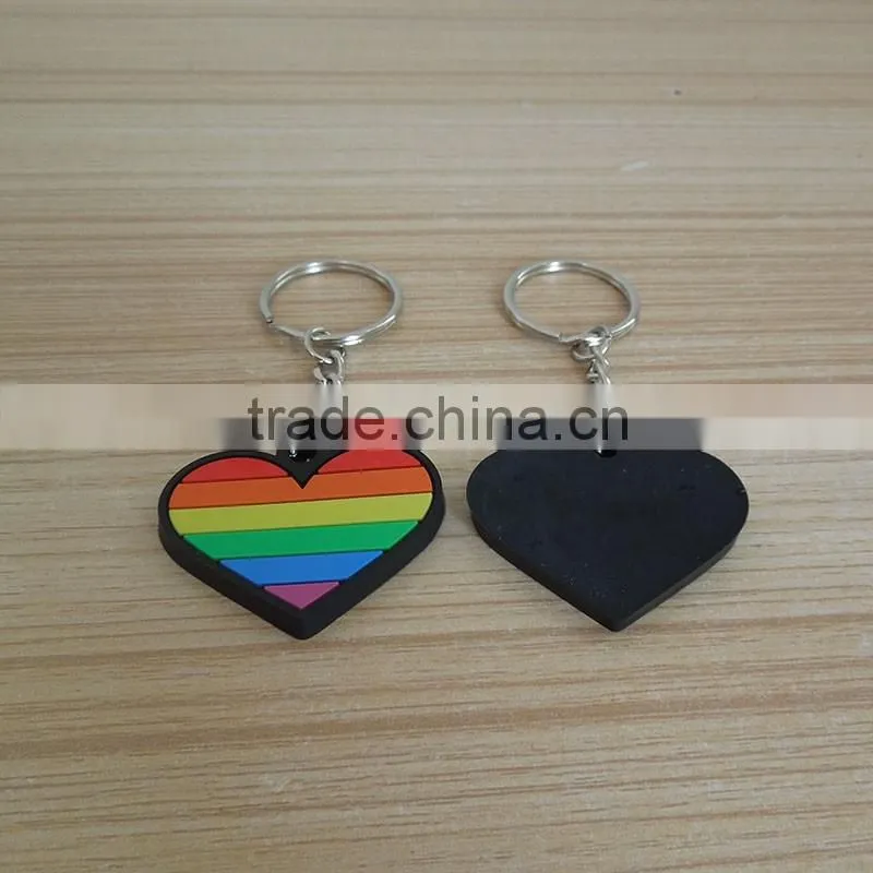 hear shape gay pride keychain soft pvc souvenir keyring