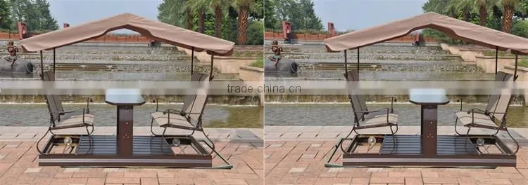 Simple Modern Sun Room Four-Bit Garden Wrought Iron Gazebo Dynamic Outdoor Gazebo Swing