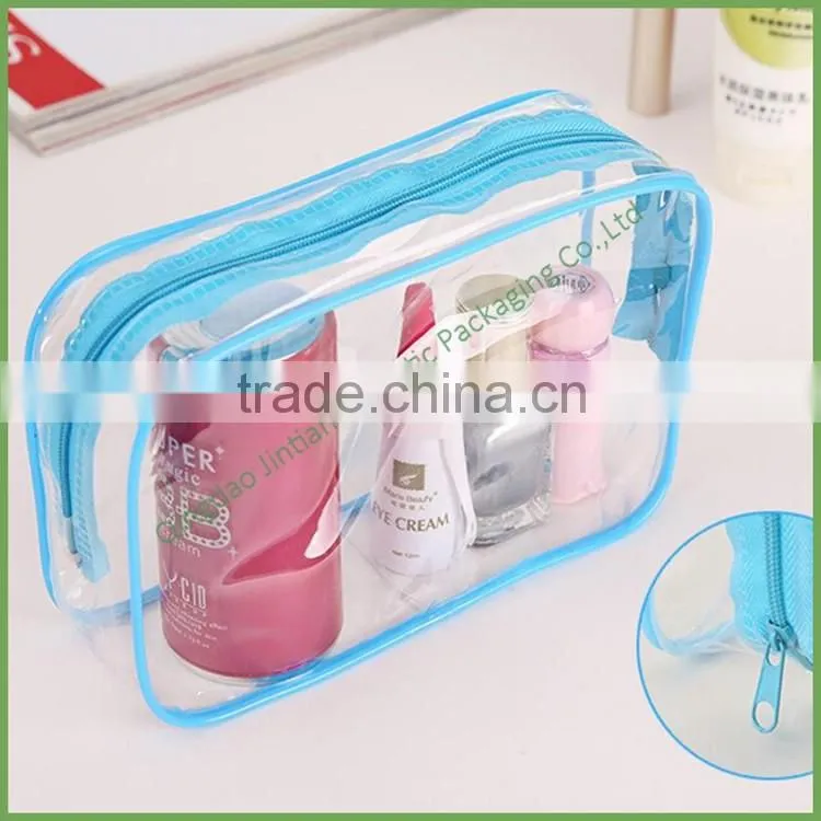 Transparent Custom Cosmetic PVC Plastic Make Up Bag Travel Bag
