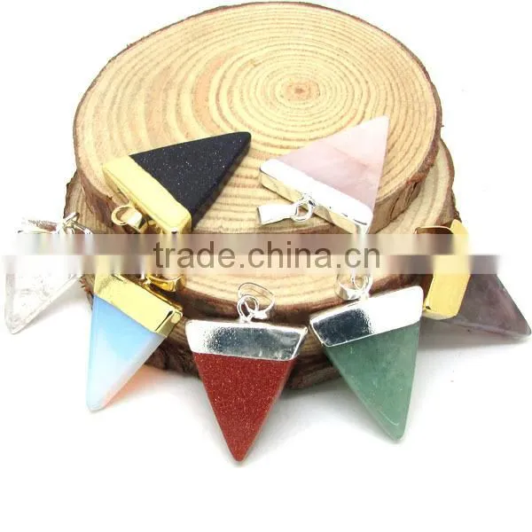 JF6922 2016 newest gold electroplated double point bail loop turquoise pendants