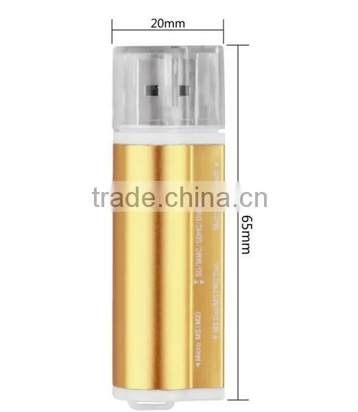 2.0 USB Interface and SM Card ,MMC Card,SD Card,XD Card ,CF Card LighterType Card Reader