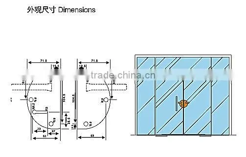 China supplier high quality KG-10D sliding door lock,frameless glass door lock