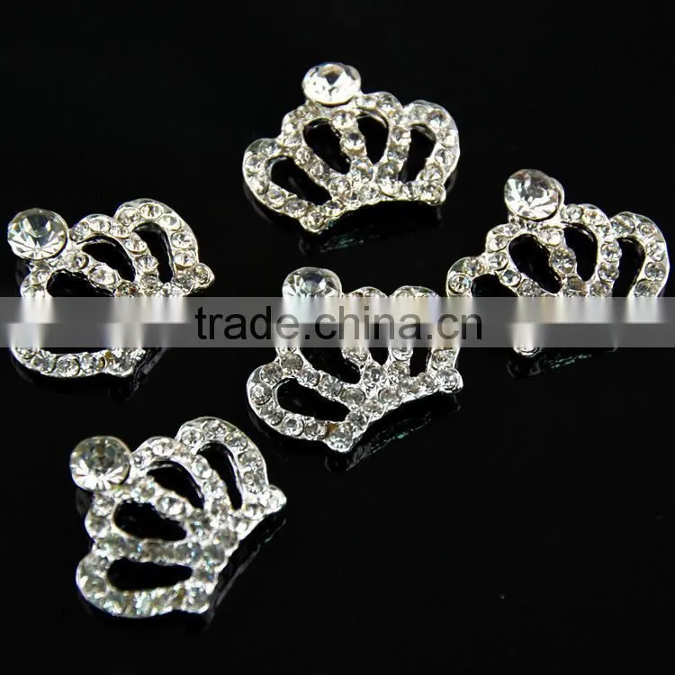23x27mm Wholesales Price AAA Quality Alloy Crown Crystal Rhinestone Button for WeddingJewelry Garment Accessory
