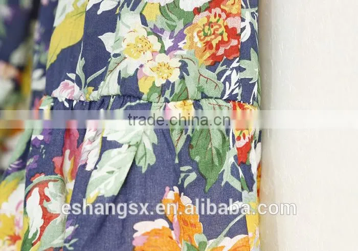 100% cotton floral printed fashion lady dress