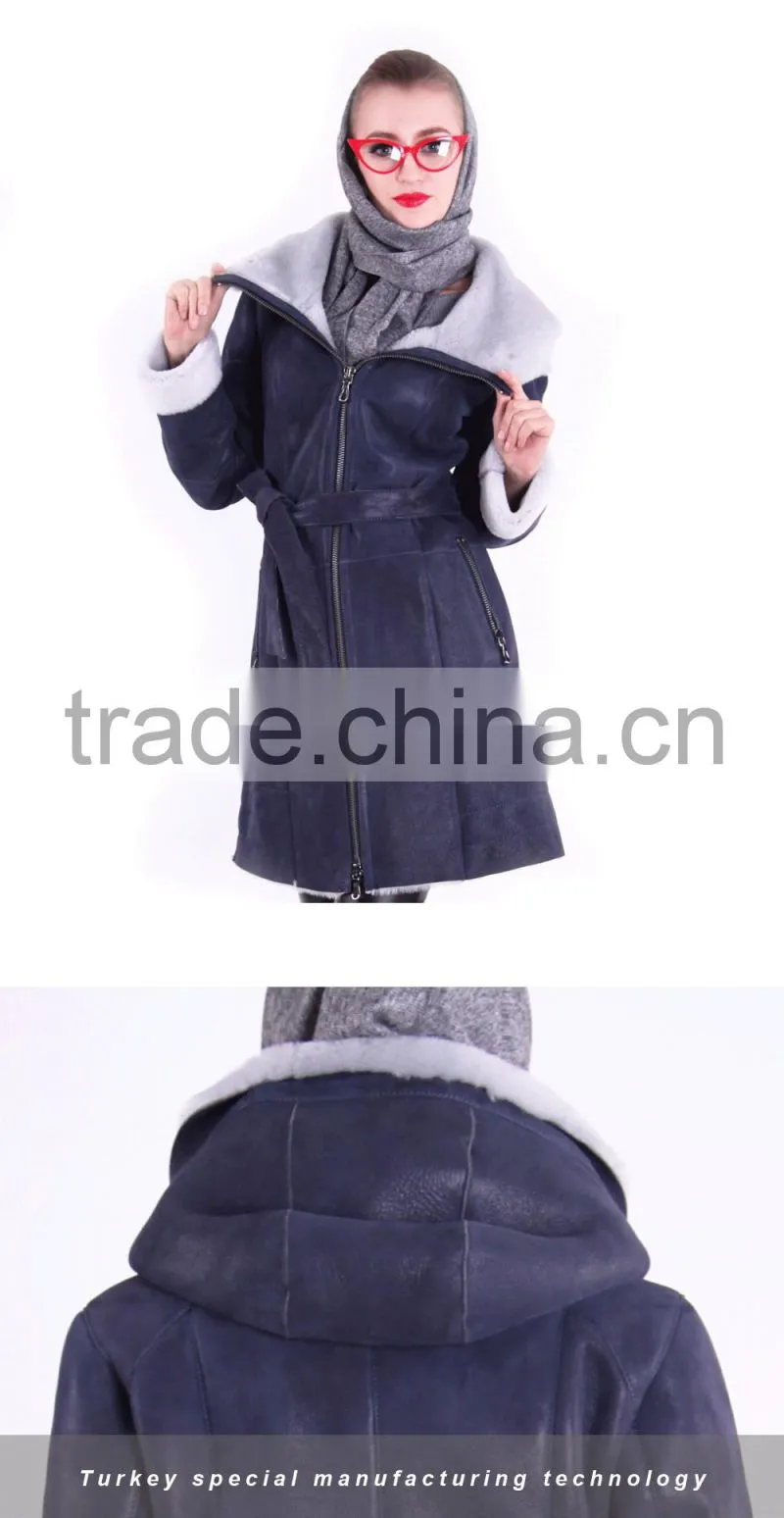 2016 New Design Winter Women Slim Fit Woolen fur Coat