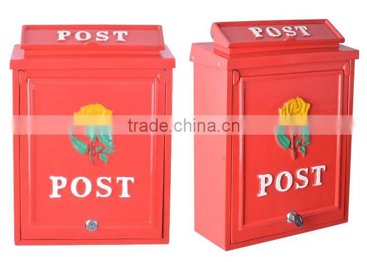 Top Quality Red Ornate Fence Aluminium In Wall letter Box letterbox