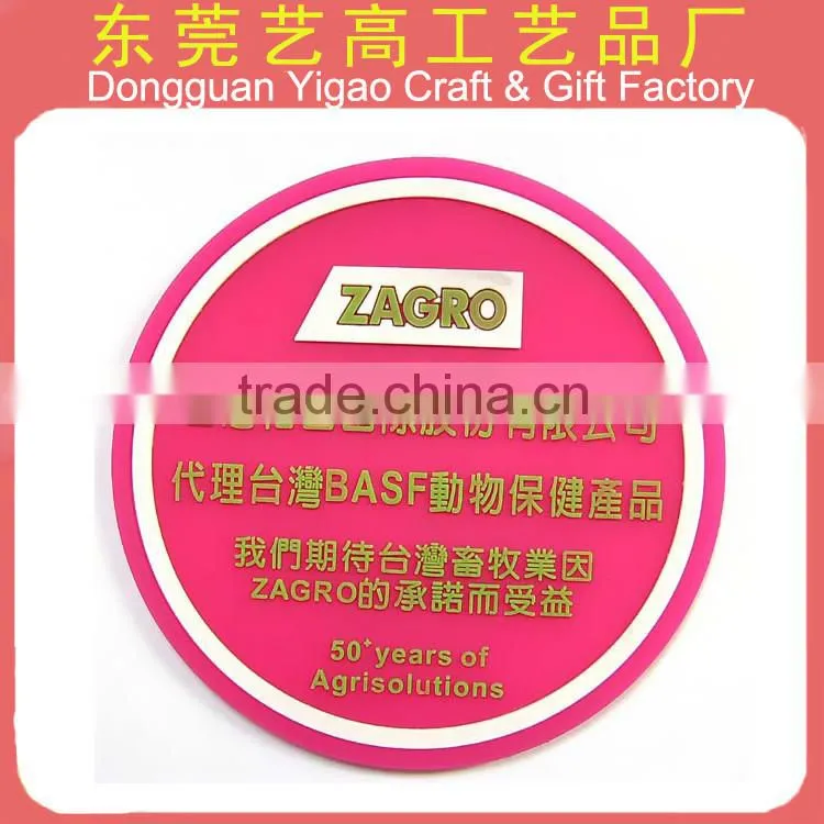 Factory Hot sale eco friendly Soft PVC drink coaster, rubber pvc coaster