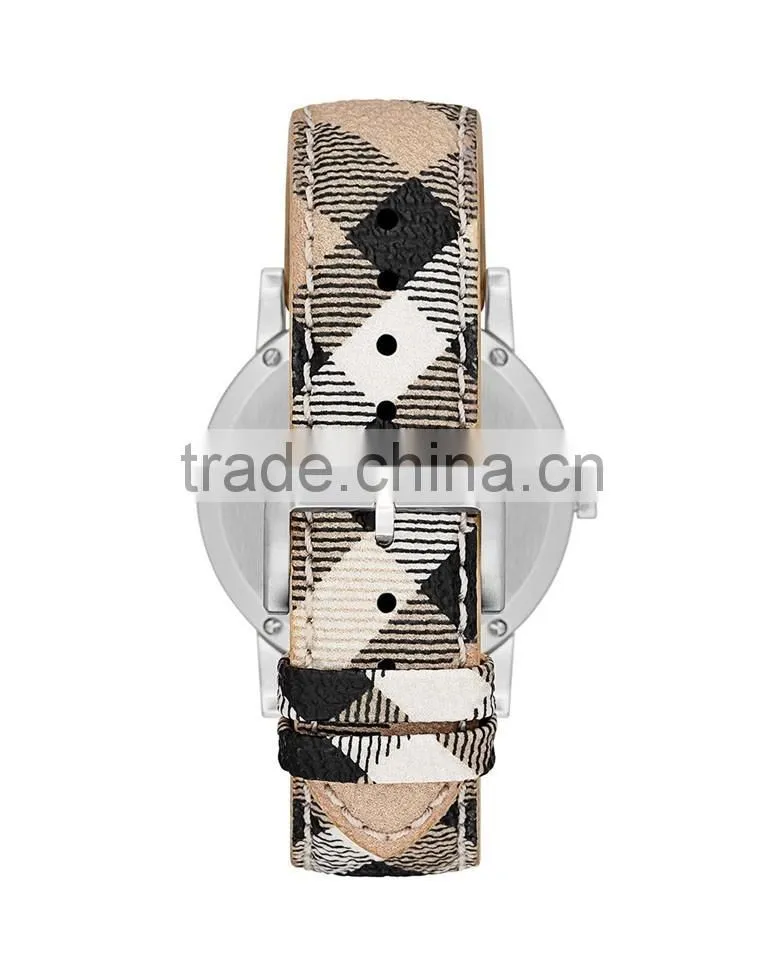 Classic fabric check strap watch lover couple watches