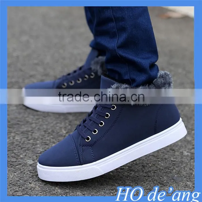 2015 new men's shoes plus velvet winter casual shoes Korean fashion male winter warm canvas shoes wholesale MHo-115