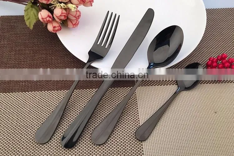New Style gold-plated color flatware cultery set 6003