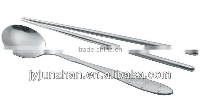 Stainless Korean spoon chopsticks with solid style and low price