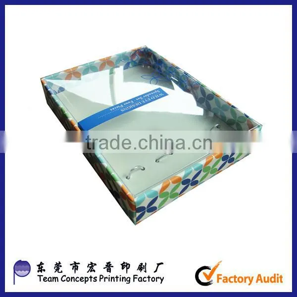 custom printed paper jewelry packaging box pvc window