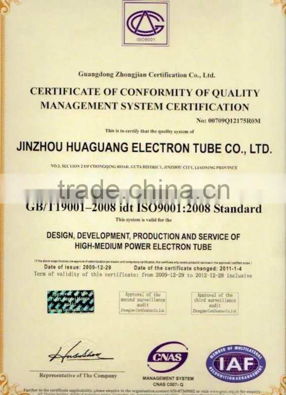 300kw Electron tube FD-912S power tubes output power 300KW