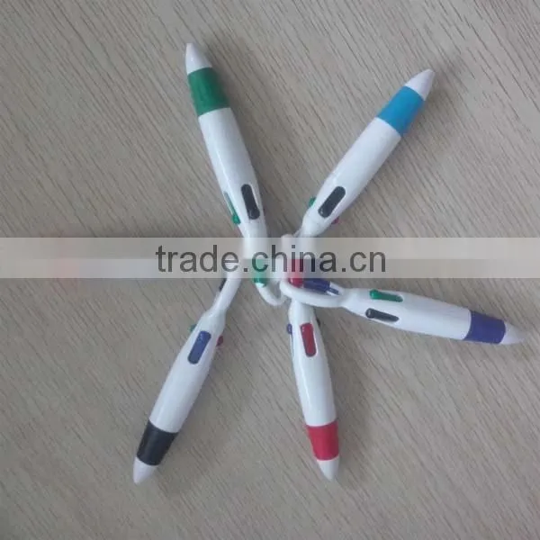 High quality novelty BIC plastic 4 color carabiner pen