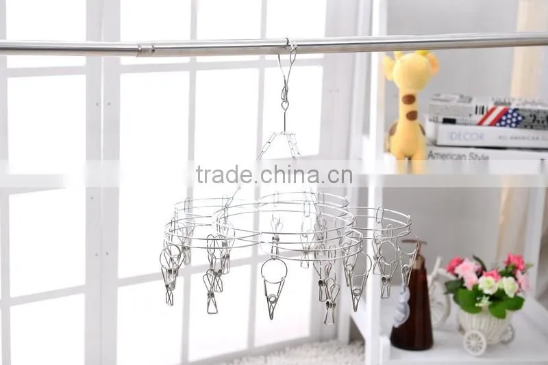china supplier laundry Products Stainless Steel Sock Hanger with 20clips