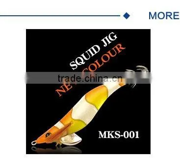 Gold body red head double hook squid jig