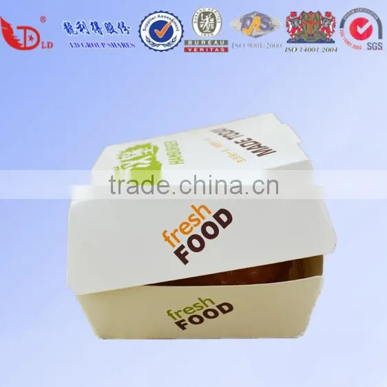 Fresh food grade paper hamburger packaging box