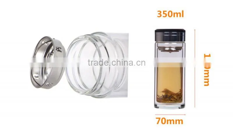12 oz high quality Can be customized common style glass water bottle