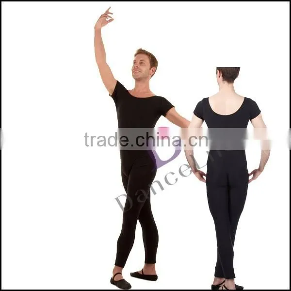 A2627Short Sleeve Unitard For hot sell unitards wholesale men ballet dance unitards for men gymnastic unitards