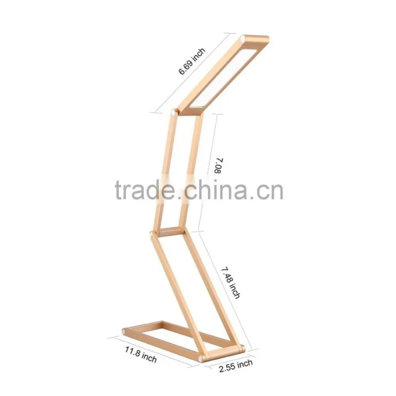 Home Energy Saving Aluminuim Alloy Foldable Mini LED Desk Lamp for reading,working,typing
