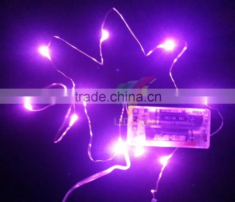 2AA Battery Operated 3.3ft Silver color Copper Wire LED string holiday lights