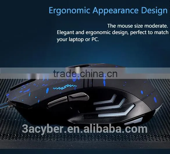 USB Change 6 Buttons 2000 DPI Optical Gaming Mouse