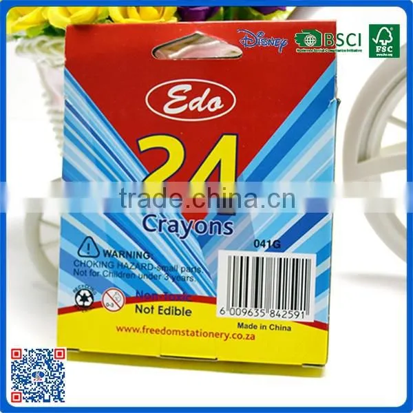 2016 Wholesale 24 colors crayon into paper box for drawing from China