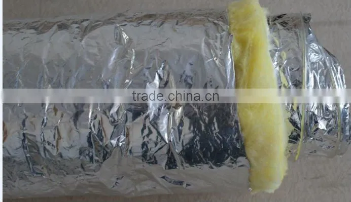 Insulated flexible Aluminum air duct with 16kg/25mm Fiber glass