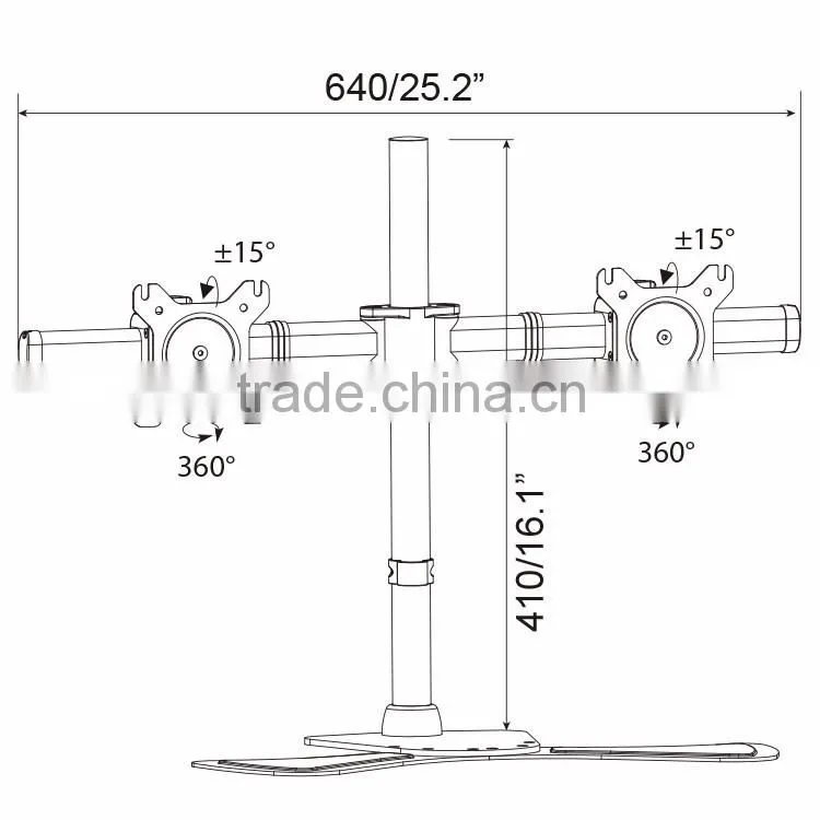 Adjustable flexible height adjust multiple computer monitor stand