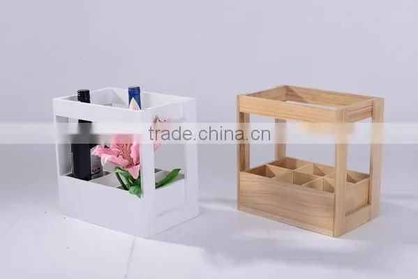 Wholesale 6 Bottles Wooden Box Wine Holder
