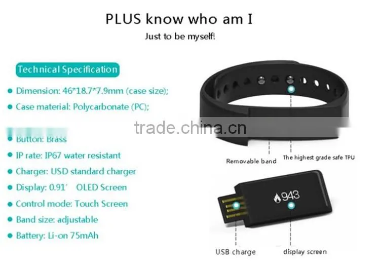 i5 plus smart bracelet Wireless charge Bluetooth smart