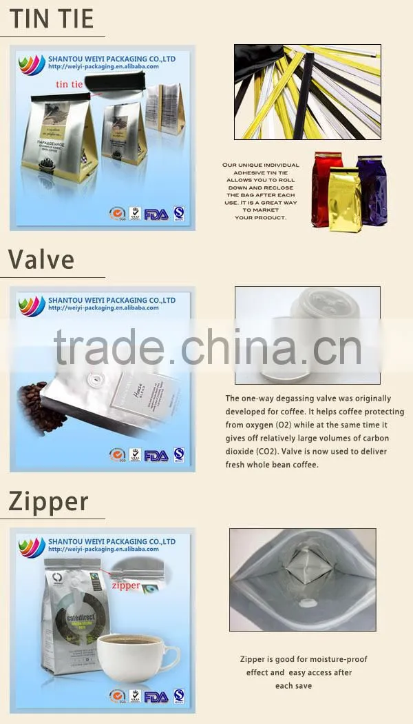 Good quality stand up pouch coffee bag from manufacturer made in china