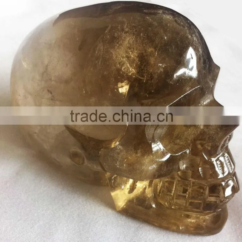 Natural Crystal High Quality Smoky Quartz Skull Carving
