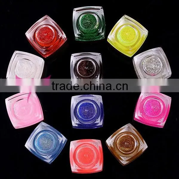 12 colours professional glitter nail UV gel