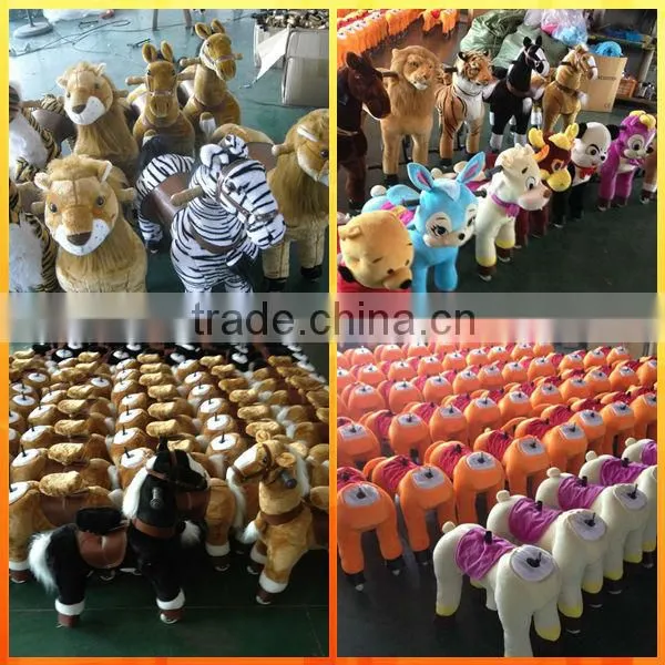 HI CE best selling kid riding horse toy, plush mechanical horse for kids
