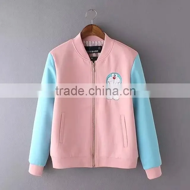 cheap china wholesale clothing colorblock baseball coat