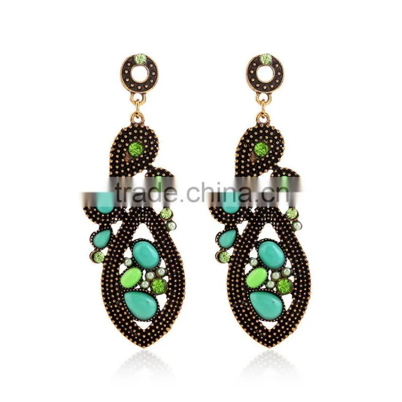 Wholesale best quality imitation gemstone jewelry water drop earrings