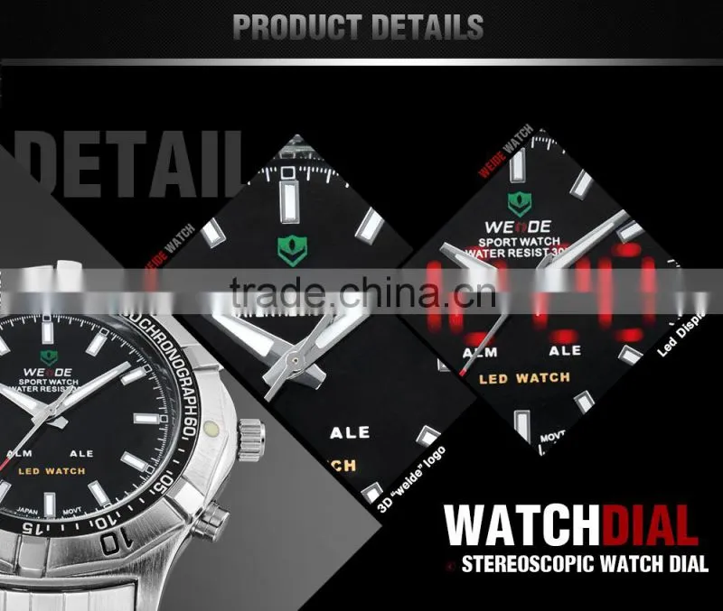 New Arrival 2016 China WEIDE Famous Brand Watch Men Led Display Watch Men Men's Wrist Watch WH905