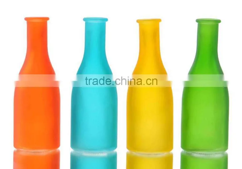 Daisy Frosted Color Glass Vases