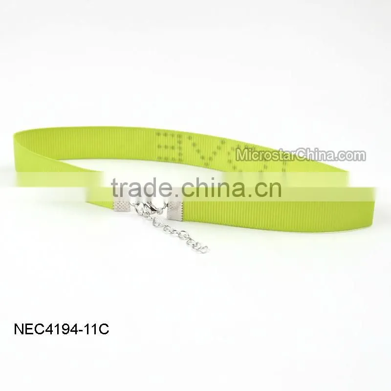 Latest Design Hotsale Adjustable Ribbon Choker Necklace