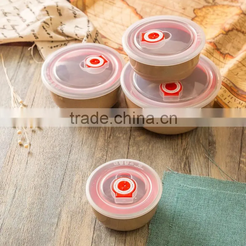 organic eco-friendly cheap kitchen rice husk fiber 4pcs round bowl